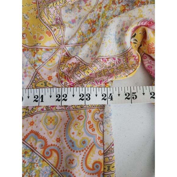 Rose and + Olive patchwork button front blouse Sz 1X peasant 3/4 sleeve flowy - Picture 9 of 10